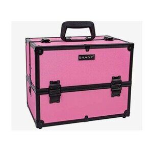 SHANY Essential Pro Makeup Train Case + Shoulder Strap, Pink & Black